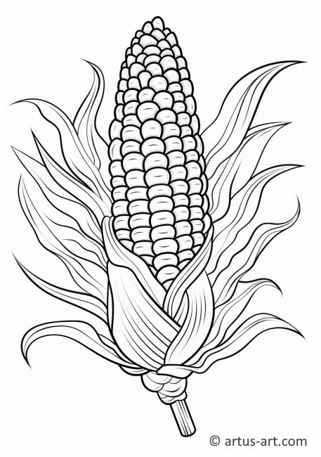 Página para colorear de maíz indio